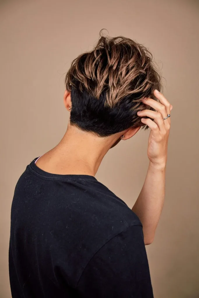 textured layered haircut with color for men