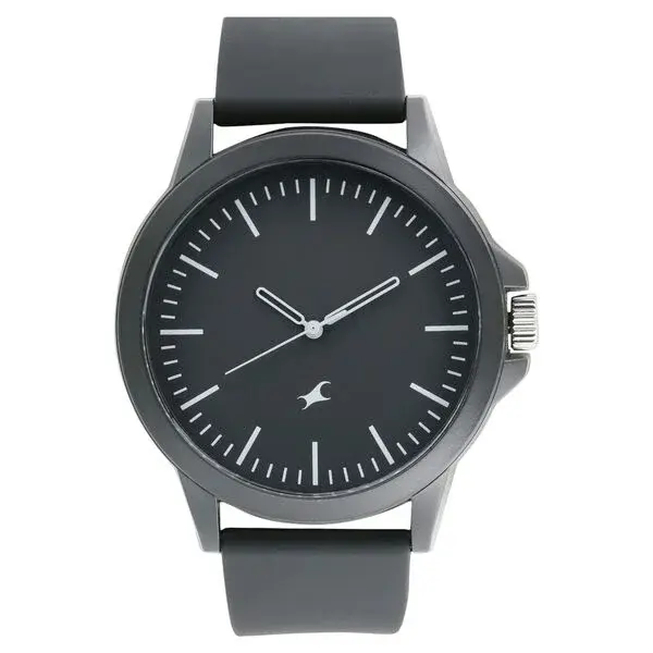 Fastrack black silicone analog watch