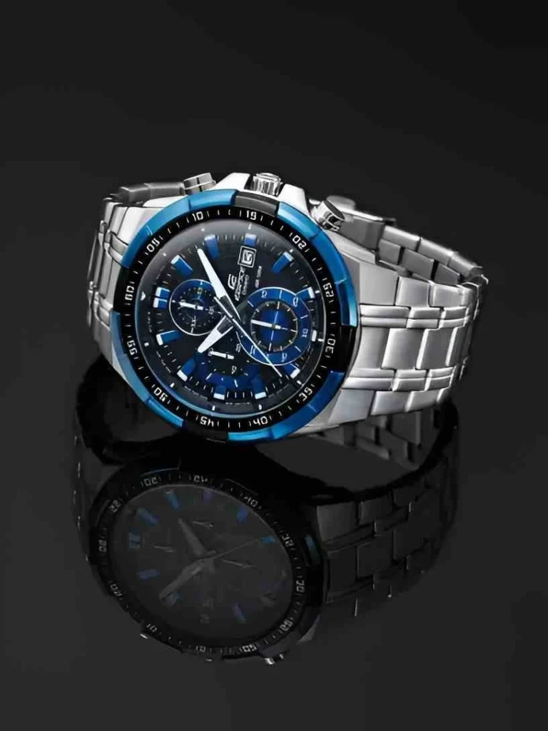 Modern analog watch on wrist