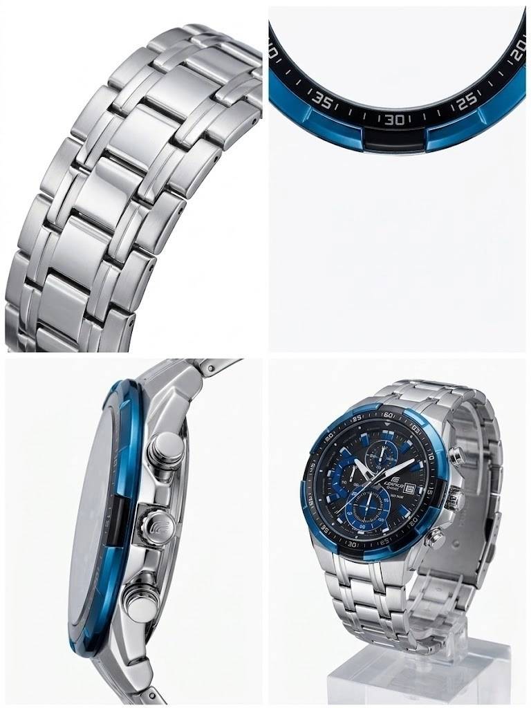 Men’s stainless steel sports watch dial